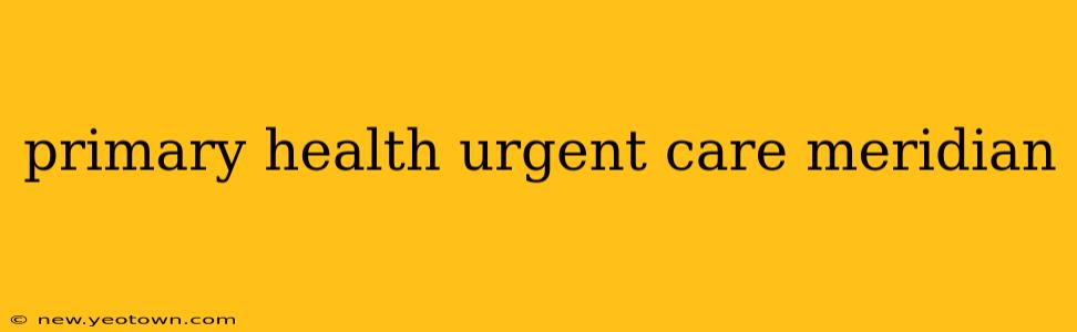 primary health urgent care meridian
