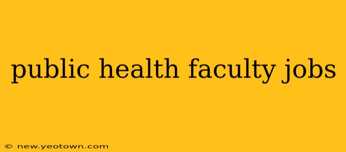 public health faculty jobs