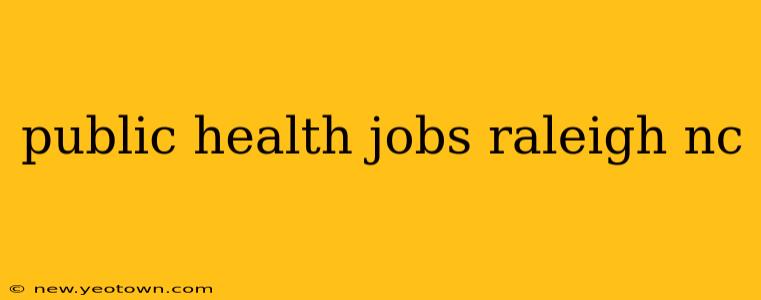 public health jobs raleigh nc