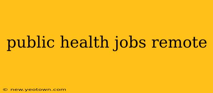 public health jobs remote