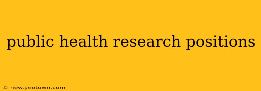 public health research positions