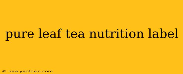 pure leaf tea nutrition label