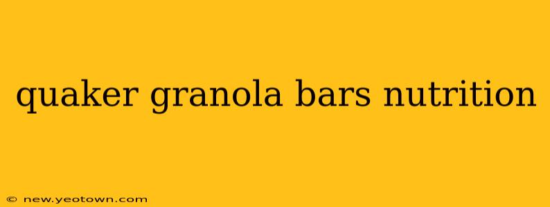 quaker granola bars nutrition