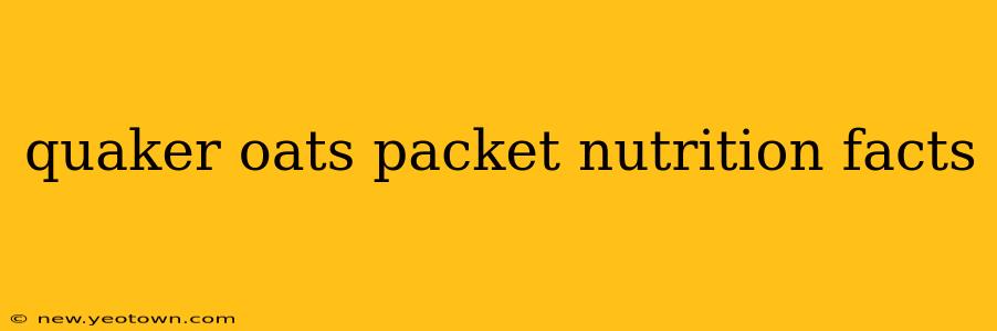 quaker oats packet nutrition facts