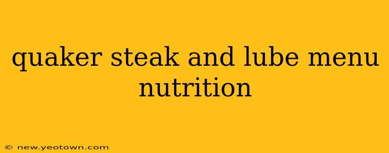 quaker steak and lube menu nutrition