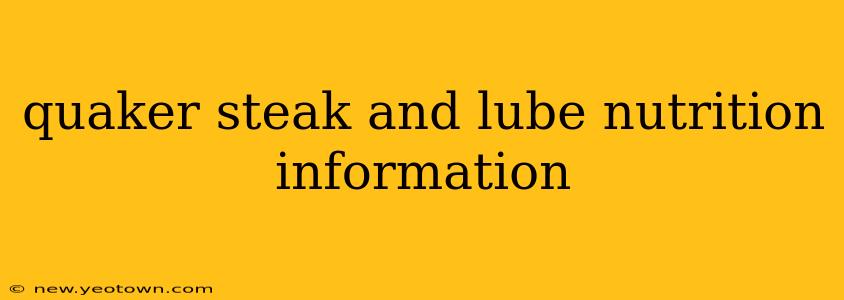 quaker steak and lube nutrition information