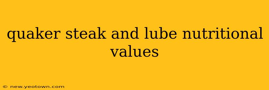 quaker steak and lube nutritional values