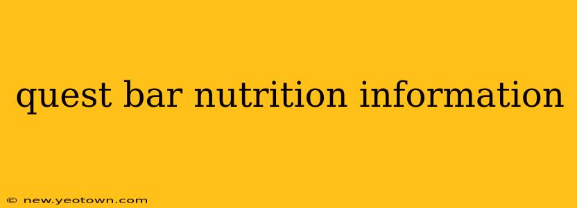 quest bar nutrition information