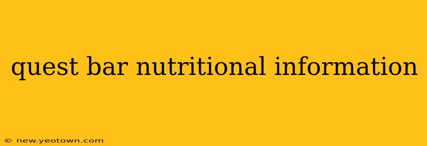 quest bar nutritional information