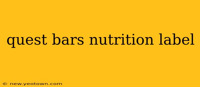 quest bars nutrition label