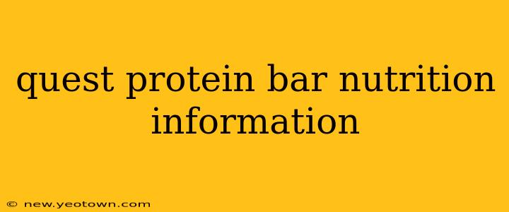 quest protein bar nutrition information