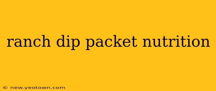 ranch dip packet nutrition