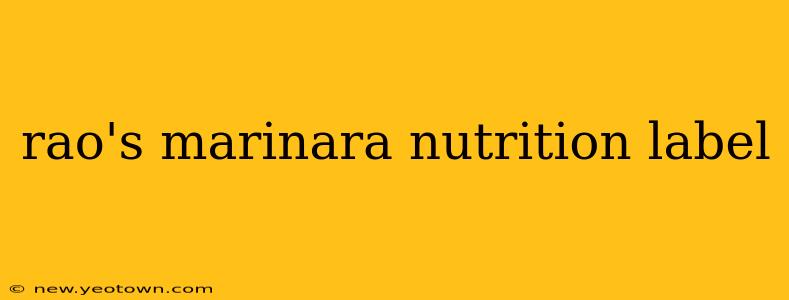 rao's marinara nutrition label