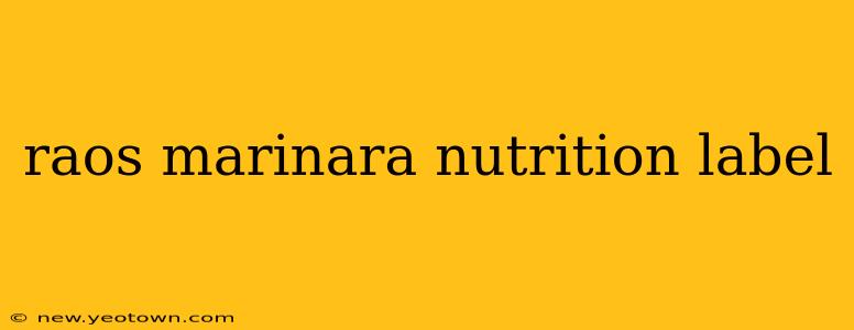 raos marinara nutrition label