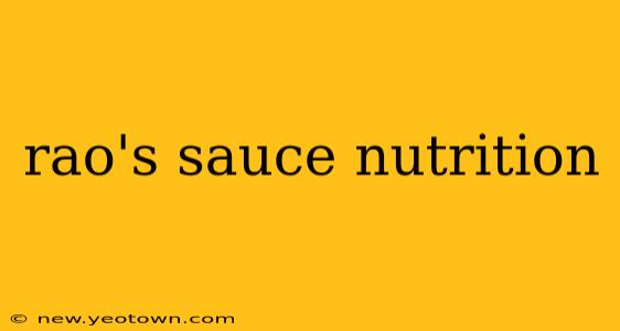 rao's sauce nutrition