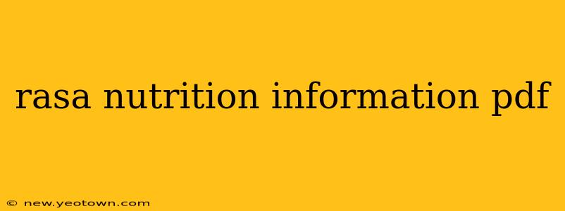 rasa nutrition information pdf