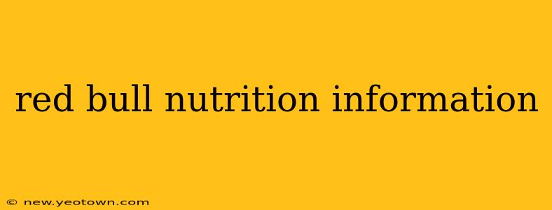 red bull nutrition information