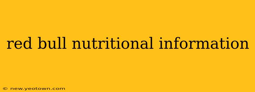 red bull nutritional information