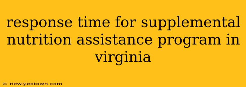response time for supplemental nutrition assistance program in virginia