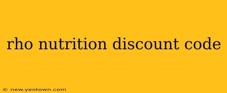rho nutrition discount code