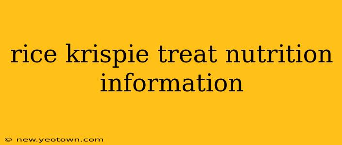 rice krispie treat nutrition information
