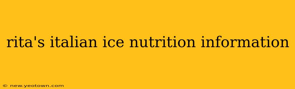 rita's italian ice nutrition information