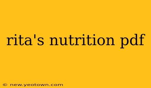 rita's nutrition pdf