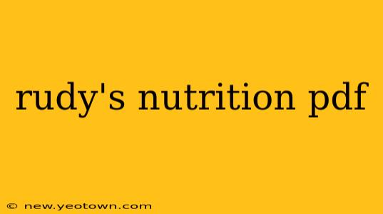 rudy's nutrition pdf