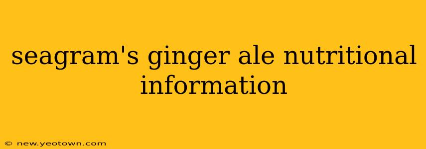 seagram's ginger ale nutritional information