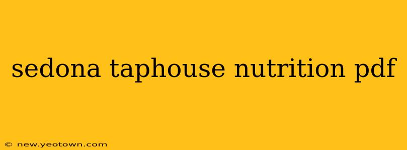 sedona taphouse nutrition pdf