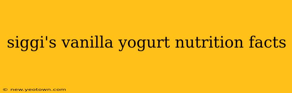 siggi's vanilla yogurt nutrition facts
