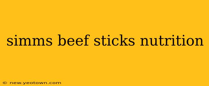 simms beef sticks nutrition