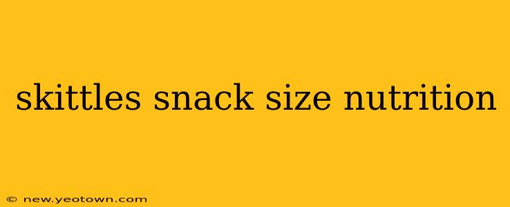 skittles snack size nutrition