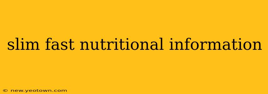 slim fast nutritional information
