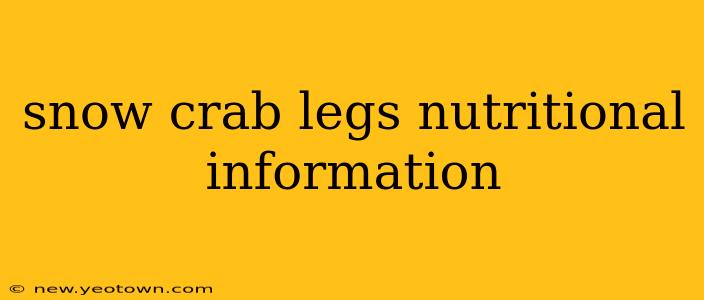 snow crab legs nutritional information