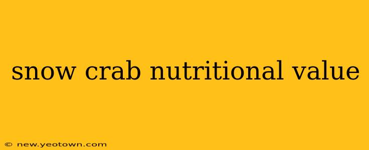 snow crab nutritional value