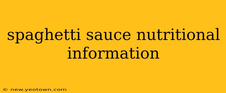 spaghetti sauce nutritional information