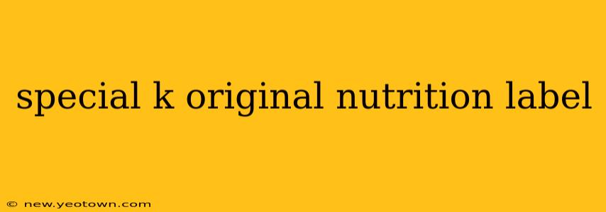 special k original nutrition label