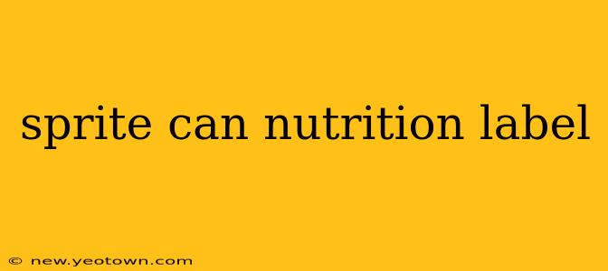 sprite can nutrition label
