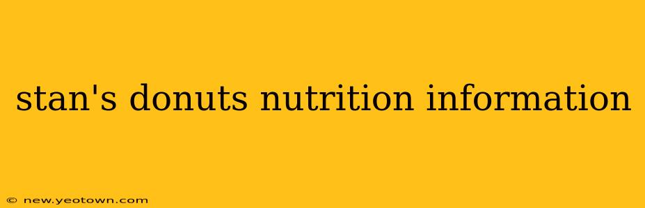 stan's donuts nutrition information