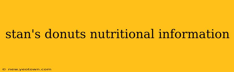 stan's donuts nutritional information