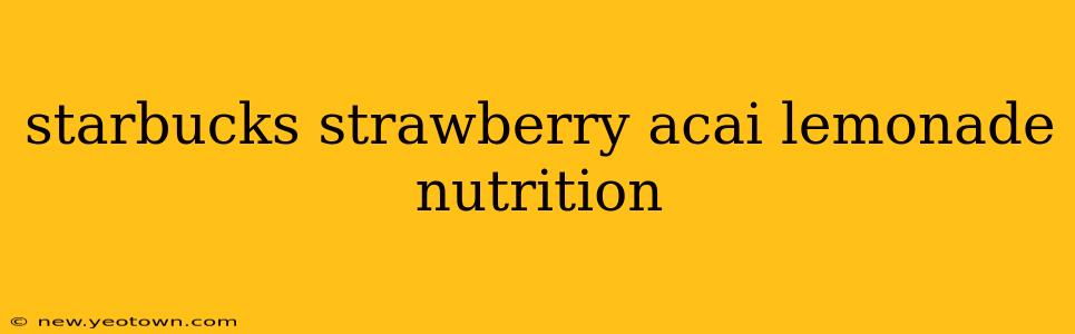 starbucks strawberry acai lemonade nutrition