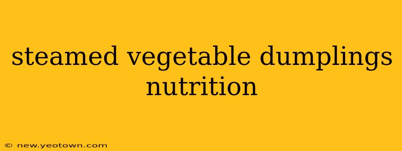 steamed vegetable dumplings nutrition