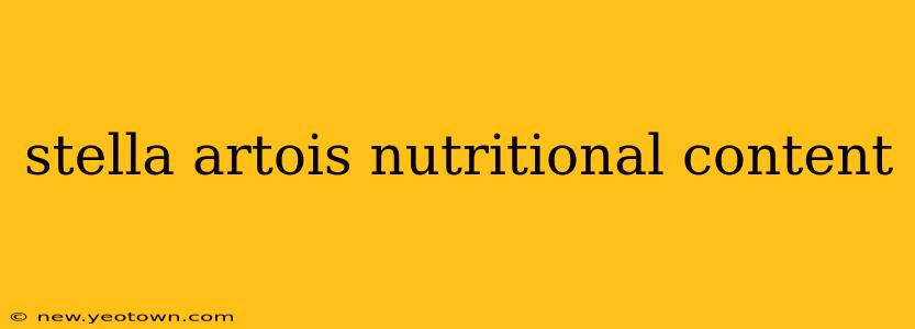 stella artois nutritional content