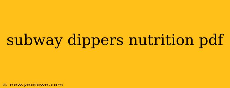 subway dippers nutrition pdf