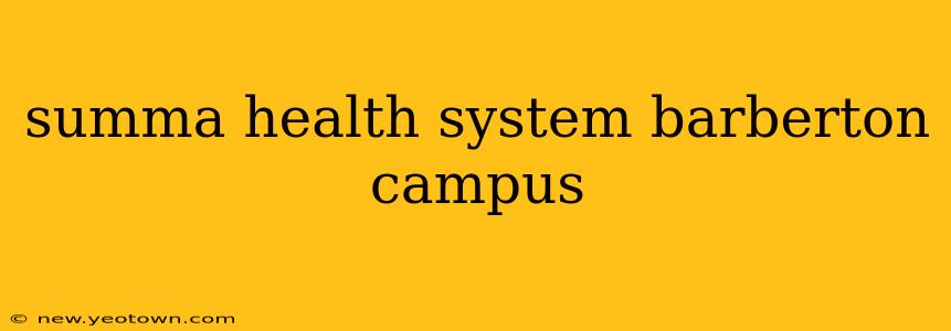 summa health system barberton campus