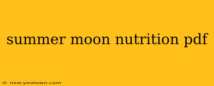 summer moon nutrition pdf