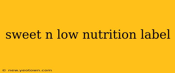 sweet n low nutrition label