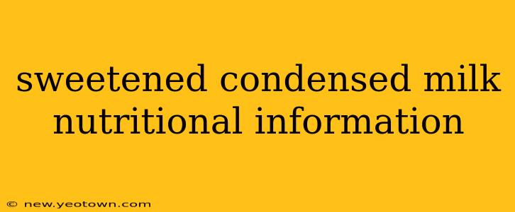 sweetened condensed milk nutritional information