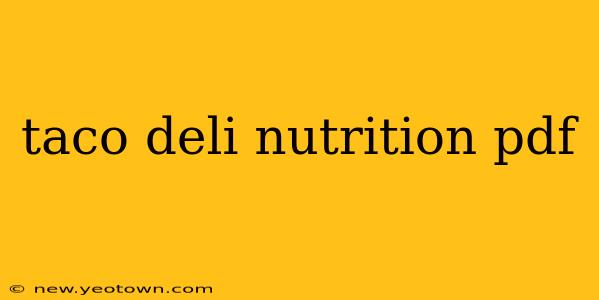 taco deli nutrition pdf